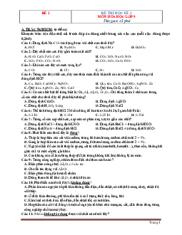 TOP 4 đề thi học kỳ I môn hóa học lớp 9 (có lời giải)