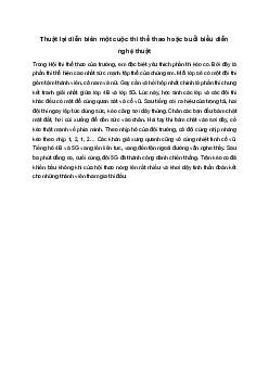 Viết đoạn văn thuật lại diễn biến một cuộc thi thể thao hoặc buổi biểu diễn nghệ thuật mà em được xem | Tập làm văn 4