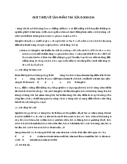 Giới thiệu về sản phẩm trà sữa gongcha