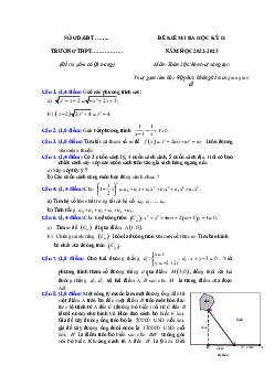 Đề thi học kì 2 môn Toán 10 năm 2022 - 2023 sách Chân trời sáng tạo | Đề 3