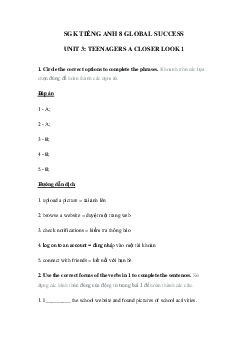 Tiếng Anh 8 unit 3 A closer look 1 trang 30 Global success