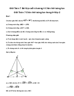 Giải Toán 7 Bài tập cuối chương 8 | Chân trời sáng tạo