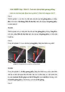 Giải Khoa học tự nhiên 7 Bài 17: Ảnh của vật tạo bởi gương phẳng | Chân trời sáng tạo