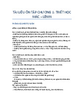 Tài liệu ôn tập chương 1 môn triết học Mác – Lê nin–Trường Đại học bách khoa - đại học Đà Nẵng