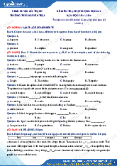 Đề kiểm tra chất lượng học kì I năm học 2024 – 2025 môn Tiếng Anh