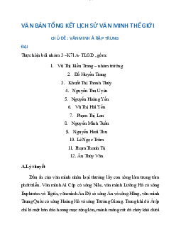 Văn bản tổng kết lịch sử văn minh thế giới | Đại học Sư Phạm Hà Nội