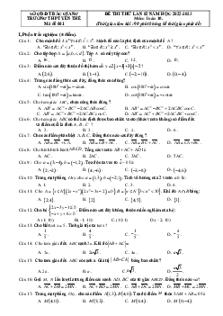 Đề rèn kỹ năng làm bài Toán 10 lần 2 năm 2022 – 2023 THPT Yên Thế – Bắc Giang