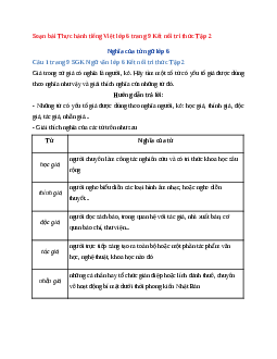 Soạn bài Thực hành tiếng Việt trang 9 | Ngữ Văn 6 Kết nối tri thức Tập 2