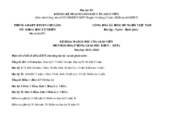 Kế hoạch giáo dục môn Khoa học tự nhiên 6 sách Kết nối tri thức với cuộc sống