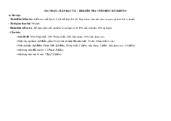 Đề thi học kì 1 môn Khoa học tự nhiên 6 năm 2023 - 2024 sách Kết nối tri thức với cuộc sống | Đề 2