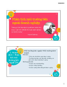 Phân tích môi trường bên ngoài doanh nghiệp môn Chiến lược kinh doanh | Đại học Mỹ thuật Công nghiệp