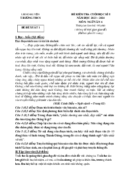 Đề thi học kì 1 môn Ngữ văn 6 năm 2023 - 2024 sách Cánh diều | Đề 5