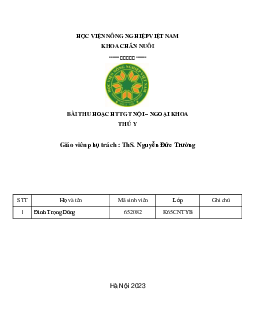 Bài báo cáo nội khoa thú y | Học viện Nông nghiệp Việt Nam