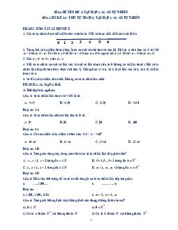 Tài liệu dạy thêm – học thêm chuyên đề thứ tự trong tập hợp các số tự nhiên
