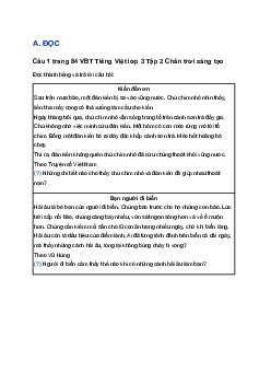 Giải Đánh giá cuối học kì 2 trang 84 VBT Tiếng Việt lớp 3 Tập 2 Chân trời sáng tạo