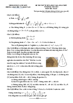 Đề thi thử Toán vào lớp 10 năm 2023 – 2024 phòng GD&ĐT Anh Sơn – Nghệ An
