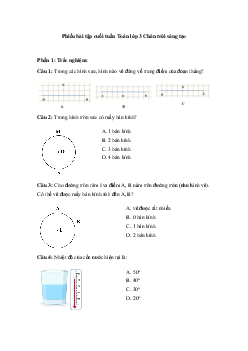 Bài tập cuối tuần Toán lớp 3 Chân trời sáng tạo - Tuần 15