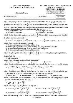 Đề khảo sát lần 1 Toán 11 năm 2023 – 2024 trường THPT Ngô Thì Nhậm – Ninh Bình