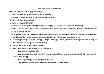 Lý thuyết về Lâm sàng ngoại chấn thương