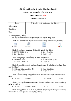 Bộ đề thi học kì 2 lớp 5 môn Tin học Hay nhất