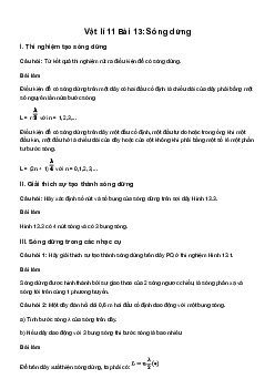 Vật lí 11 Bài 13: Sóng dừng