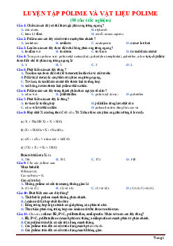 Luyện tập Polime và vật liệu của Polime hóa học 12 (có đáp án)