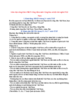 Giải GDCD 6 Chân trời sáng tạo Bài 9 Công dân nước Cộng hòa xã hội chủ nghĩa Việt Nam