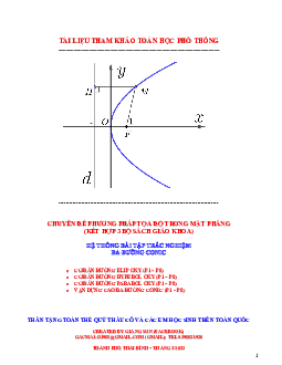 Hệ thống bài tập trắc nghiệm ba đường conic
