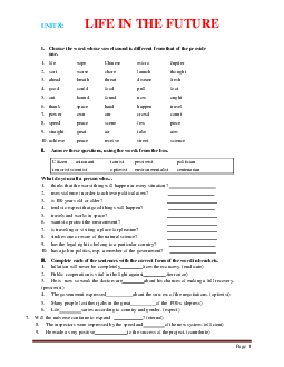 Bài tập Tiếng Anh 12 Unit 8: Life in the future (có đáp án)