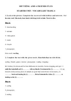 Sách bài tập tiếng Anh 6 Starter Unit Vocabulary trang 4 - Chân trời sáng tạo