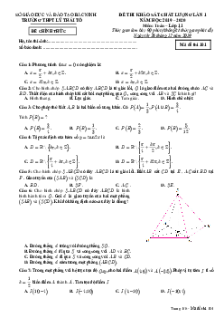 Đề thi KSCL Toán 11 lần 1 năm 2019 – 2020 trường THPT Lý Thái Tổ – Bắc Ninh