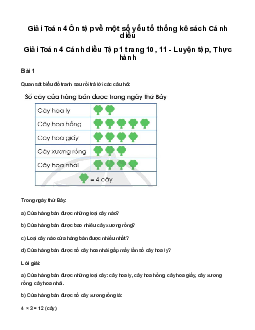 Giải Toán lớp 4 Bài 3: Ôn tập về một số yếu tố thống kê và xác suất Cánh diều