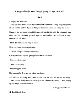 Phiếu bài tập cuối tuần lớp 2 môn Tiếng Việt Chân trời sáng tạo - Tuần 14