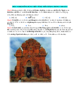 Top 20 câu trắc nghiệm ứng dụng thực tế hệ thức lượng trong tam giác (giải chi tiết )