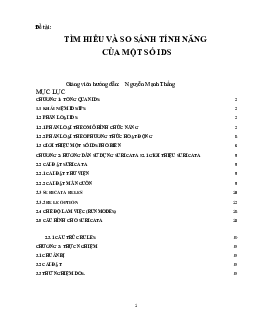 Bài tập lớn môn Cơ sở an toàn thông tin đề tài "Tìm hiểu và so sánh tính năng của một số IDS"