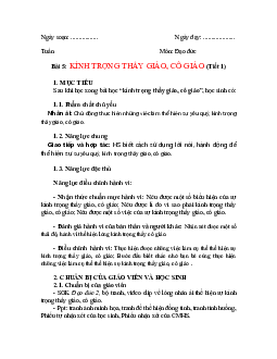 Giáo án Đạo đức 2 sách Chân trời sáng tạo (Cả năm) | Tuần 5