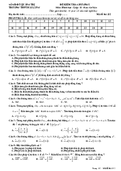Đề kiểm tra chương 1 Hình học 11 cơ bản trường THPT Hải Lăng – Quảng Trị