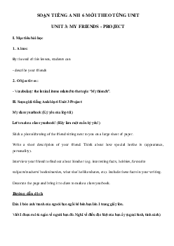 Tiếng Anh lớp 6 unit 3 Project