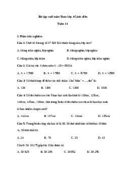 Bài tập cuối tuần Toán lớp 4 Cánh diều - Tuần 11