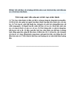 Văn mẫu 8 | Đoạn văn trình bày cách hiểu về tình bạn chân thành