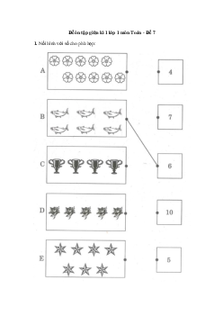 Đề ôn tập giữa học kì 1 môn Toán lớp 1 - Đề 7