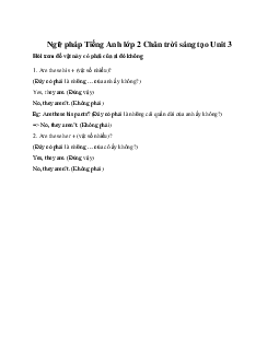 Ngữ pháp Unit 3 | Tiếng anh 2 Family and Friends