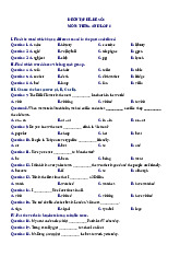 Đề ôn tập hè lớp 6 lên lớp 7 môn Tiếng Anh - Đề số 4