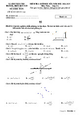 Đề cuối học kì 1 Toán 12 năm 2024 – 2025 trường THPT Duy Tân – Kon Tum