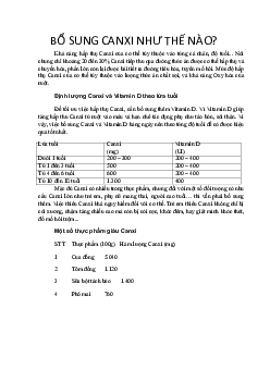 Bổ sung Canxi như thế nào ? | Đại học Sư Phạm Hà Nội
