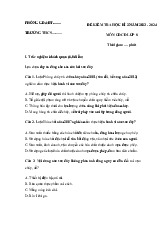 Đề thi học kỳ 2 môn Giáo dục công dân lớp 8 năm học 2024 - 2025 - Đề số 2 | Bộ sách Chân trời sáng tạo