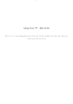 Làng hoa TP - Bài viết tin | Báo chí và truyền thông | Đại học Khoa học Xã hội và Nhân văn, Đại học Quốc gia Thành phố HCM