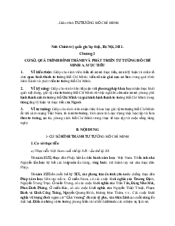 Chương 2  :Cơ sở ,quá trình hình thành và phát triển tư tưởng Hồ Chí Minh