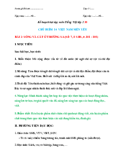 Bài 2 Tuần 30 Tiết 7, 8| Giáo án Tiếng Việt 2 học kì 2 | Chân trời sáng tạo