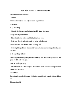 Văn tả con mèo | Tập làm văn 4